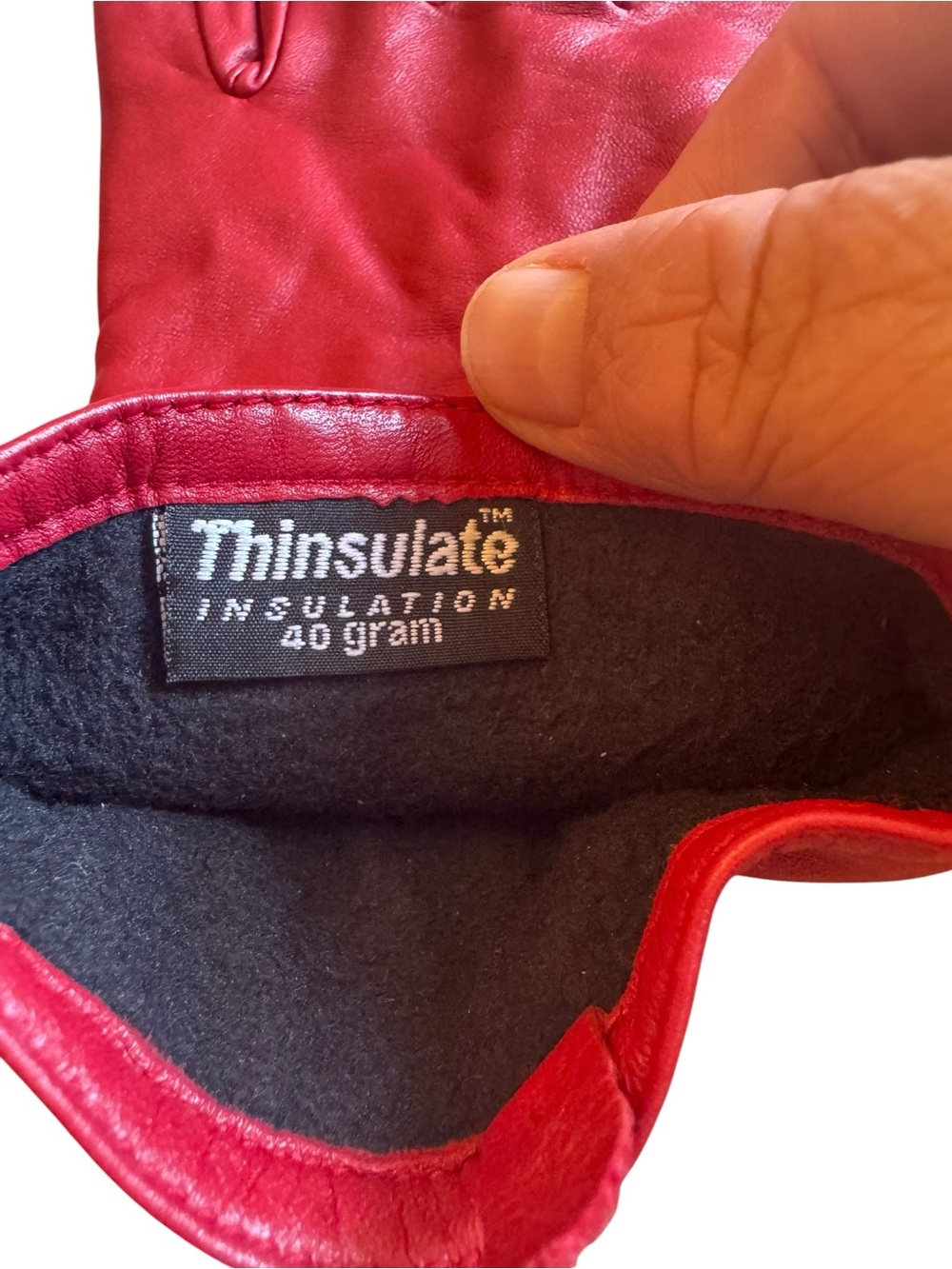 3M Thinsulate Red Leather Women's Gloves - Picture 5 of 6